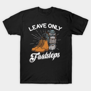 Outdoor leave only Footsteps Hiking T-Shirt